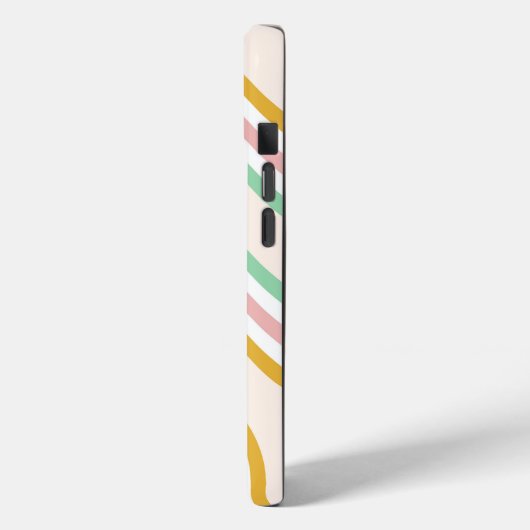 Retro Stripes Pastel Roze Minimaal Case-Mate iPhone Case (Achterkant / Links)