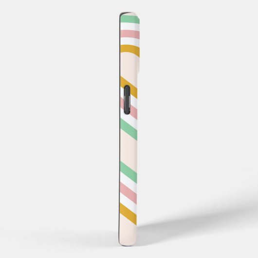Retro Stripes Pastel Roze Minimaal Case-Mate iPhone Case (Achterkant / Rechts)