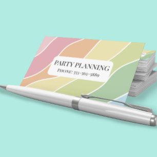 Retro Stripes Pastels Rainbow Minimalistisch Visitekaartje