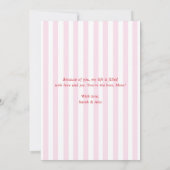 Retro Stripes Pink & Red Heart Carte de Fête des M (Dos)