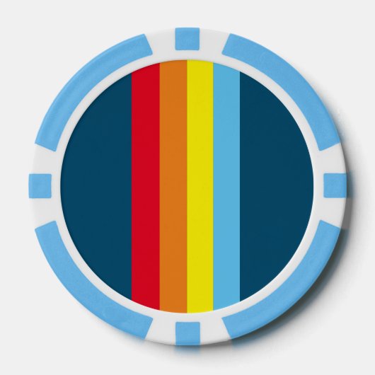 Retro Stripes Poker Chips (Navy Blue Multi) (Voorkant)