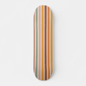 Retro Stripes Rainbow Groovy 70s stijl Skateboard (Voorkant)