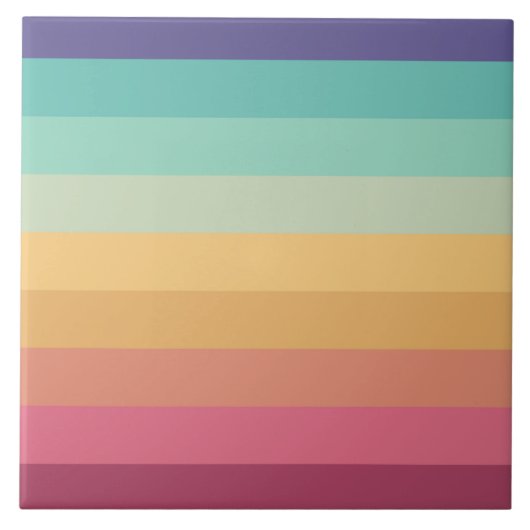 Retro Stripes Stijlvolle Lijnen Gestreept 70s 80s  Tegeltje (Voorkant)