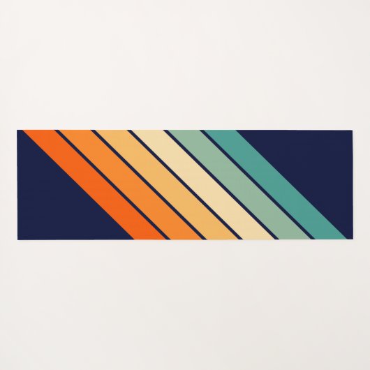Retro Stripes Stijlvolle Lijnen Gestreept 70s 80s Yogamat (Achterkant (horizontaal))