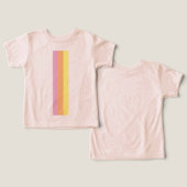 Retro Stripes T-shirt voor peuters (Sinaasappel Mu (Ontwerp Voorkant & Achterkant)