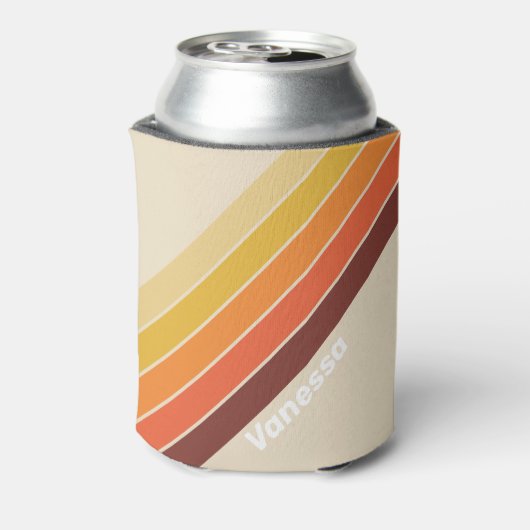 Retro Stripes with Name Blikjeskoeler (Blikje Achterkant)