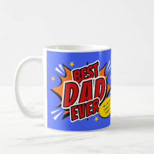 Retro stripheld superheld Beste papa ooit Koffiemok