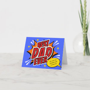 Retro stripheld superhero Beste papa ooit Bedankkaart