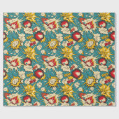 Retro  strippatroon cadeaupapier (Vlak)