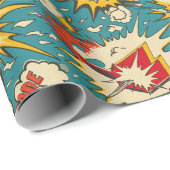 Retro  strippatroon cadeaupapier (Rol Hoek)