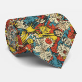 Retro  strippatroon stropdas (Opgerold)