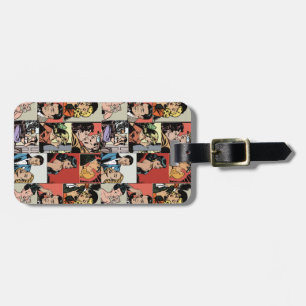 retro-stripverhaal bagagelabel