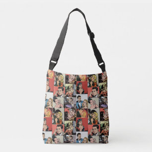 retro-stripverhaal crossbody tas