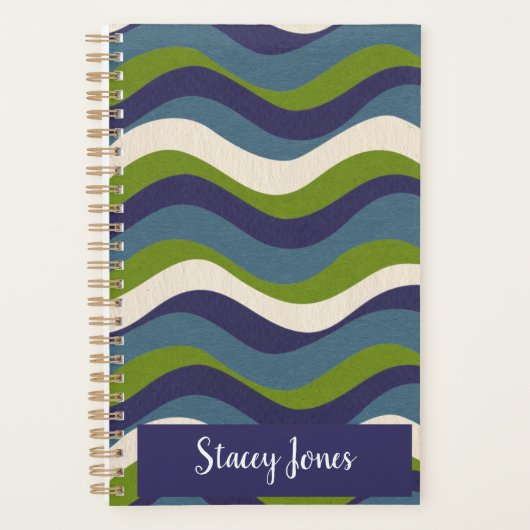 Retro stroom abstracte productiviteit, planner (Voorkant)