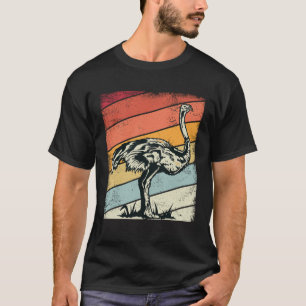 Retro struisvogel grafische print voor kinderen en t-shirt