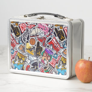 Retro studentenleven mascotte stickerbom