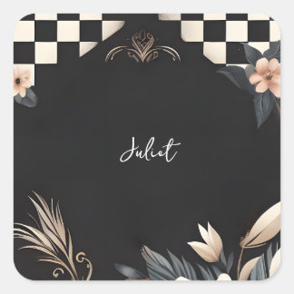 Retro Studio Creative Illustrated Vrijgezellenfees Vierkante Sticker