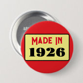 Retro style 100th birthday badge 1926 (Devant & derrière)