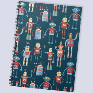 Retro Style 1950s robots Notitieboek