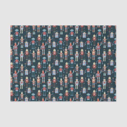 Retro Style 1950s  robots Tissuepapier (Voorkant)