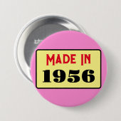 Retro style 70th birthday badge 1956 (Devant & derrière)