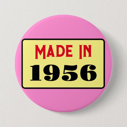 Retro style 70th birthday badge 1956 (Devant)