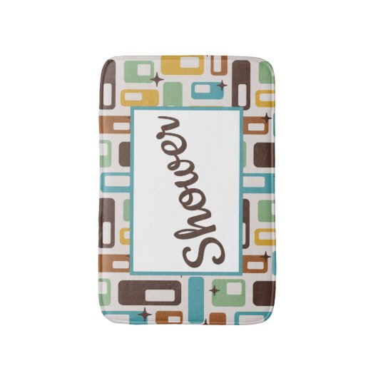 Retro-Style Atomic Capsules Pattern Customizable Badmat (Voorkant Verticaal)