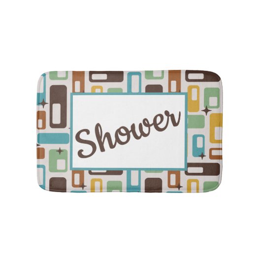 Retro-Style Atomic Capsules Pattern Customizable Badmat (Voorkant)