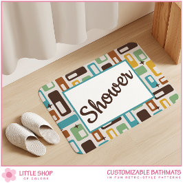 Retro-Style Atomic Capsules Pattern Customizable Badmat