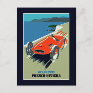 Retro style auto Grand Prix Rivièra Briefkaart