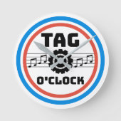 Retro Style Barbershop Label Time Wall klok (Voorkant)