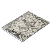 Retro Style Baroque Grey Floral Journal (Côté gauche)
