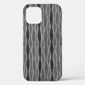 Retro Style Black White Grey Stripe Phone Case (Achterkant)