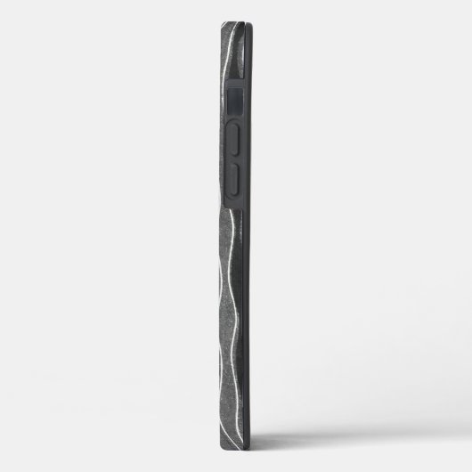 Retro Style Black White Grey Stripe Phone Case (Achterkant / Links)