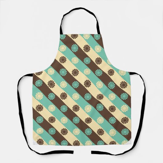 Retro Style bloemenpatroon Schort (Voorkant)