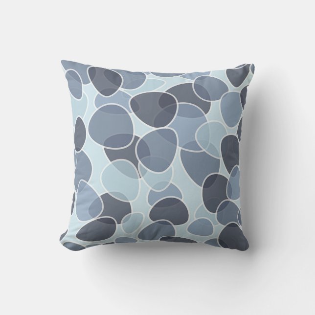 Retro Style Blue en Grey Accent Sierkussen (Voorkant)