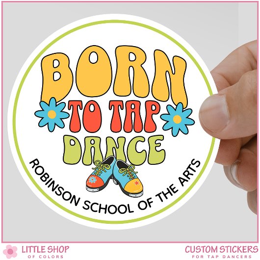 Retro Style Born to Tap Dance Customizable Ronde Sticker