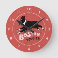 Retro Style Boston Terrier Jumping Dog