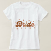 Retro Style Bride with Brown Flowers T-shirt (Design voorkant)