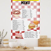 Retro Style Cafe Business Food Menu Poster (Cuisine)