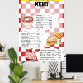 Retro Style Cafe Business Food Menu Poster (Bureau à domicile)