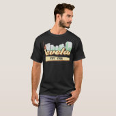 Retro Style Cleveland Ohio Lettering With Skyline T-shirt (Voorkant volledig)