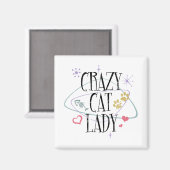 Retro Style Crazy Cat Lady Magnet (Recto/Verso)