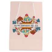 Retro Style Cupcakes Sweet Dessert Birthday Medium Cadeauzakje (Achterkant)