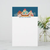 Retro Style Cupcakes Sweet Dessert Briefpapier (Staand voorkant)