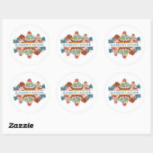 Retro Style Cupcakes Sweet Dessert Kitchen Ronde Sticker (Vel)
