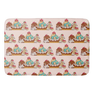 Retro Style Cupcakes Sweet Dessert Patroon Badmat