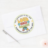 Retro Style Customizable Tap Dance Studio Ronde Sticker (Envelop)