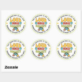 Retro Style Customizable Tap Dance Studio Ronde Sticker (Vel)