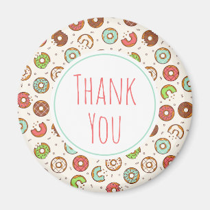 Retro Style Cute Colorful Donut Pattern Dank u Magneet